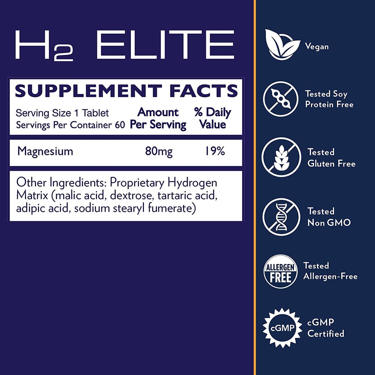 H2 Elite Tablets (molecular Hydrogen water additive - antioxidant)